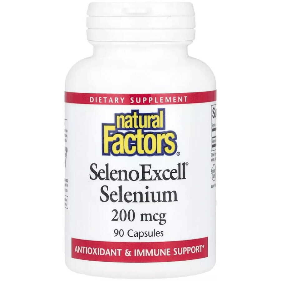 Селен, 200 мкг, SelenoExcell, Selenium, Natural Factors, 90 капсул: ціни та характеристики