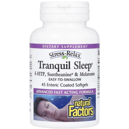 Спокойный сон, Stress-Relax, Tranquil Sleep, Natural Factors, 45 гелевых капсул
