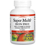 Супер-Мультивитамин, без железа, Super Multi, Natural Factors, 90 таблеток