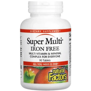 Супер-Мультивитамин, без железа, Super Multi, Natural Factors, 90 таблеток