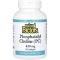 Фосфатидилхолин, 420 мг, Phosphatidyl Choline, Natural Factors, 90 гелевых капсул