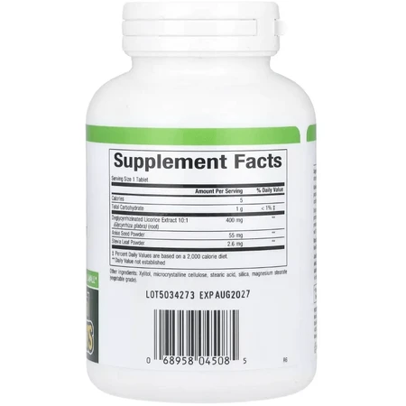 Екстракт кореня солодки дегліцирризінірованний, DGL, Deglycyrrhizinated Licorice Root Extract, Natural Factors, 90 жувальних таблеток: ціни та характеристики