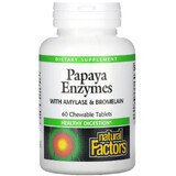 Энзимы Папайи, Papaya Enzymes, Natural Factors, 60 таблеток