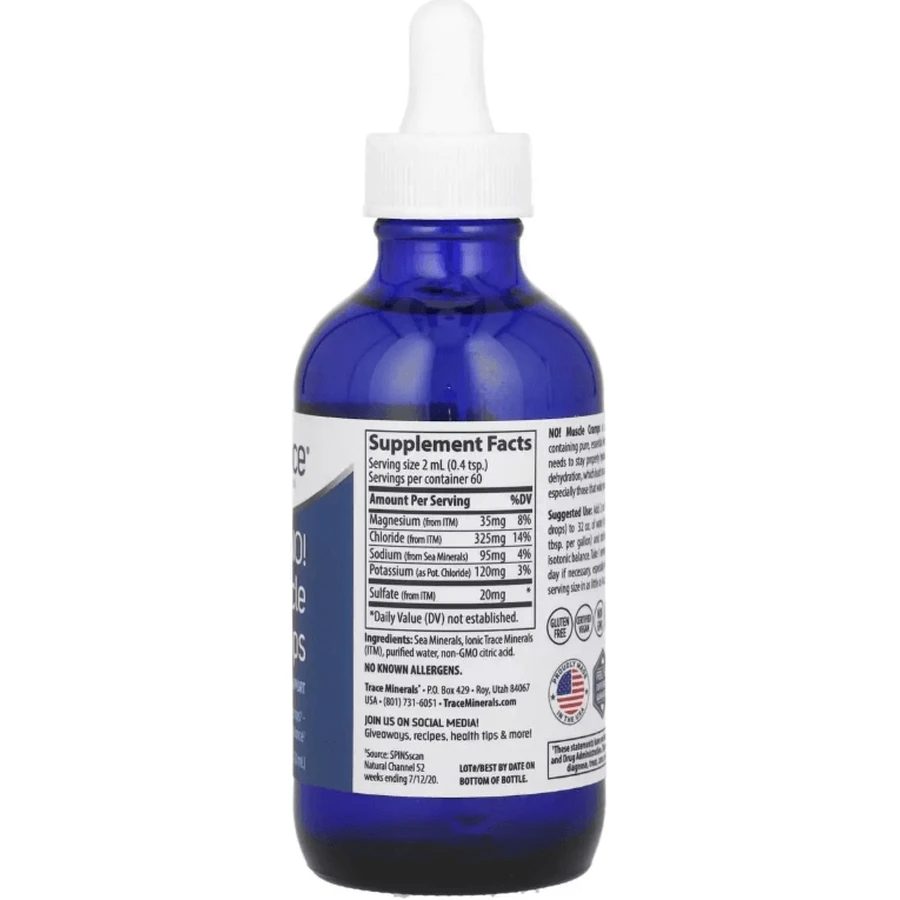 Порятунок від м'язових судом, No! Muscle Cramps, Trace Minerals, 120 мл: ціни та характеристики
