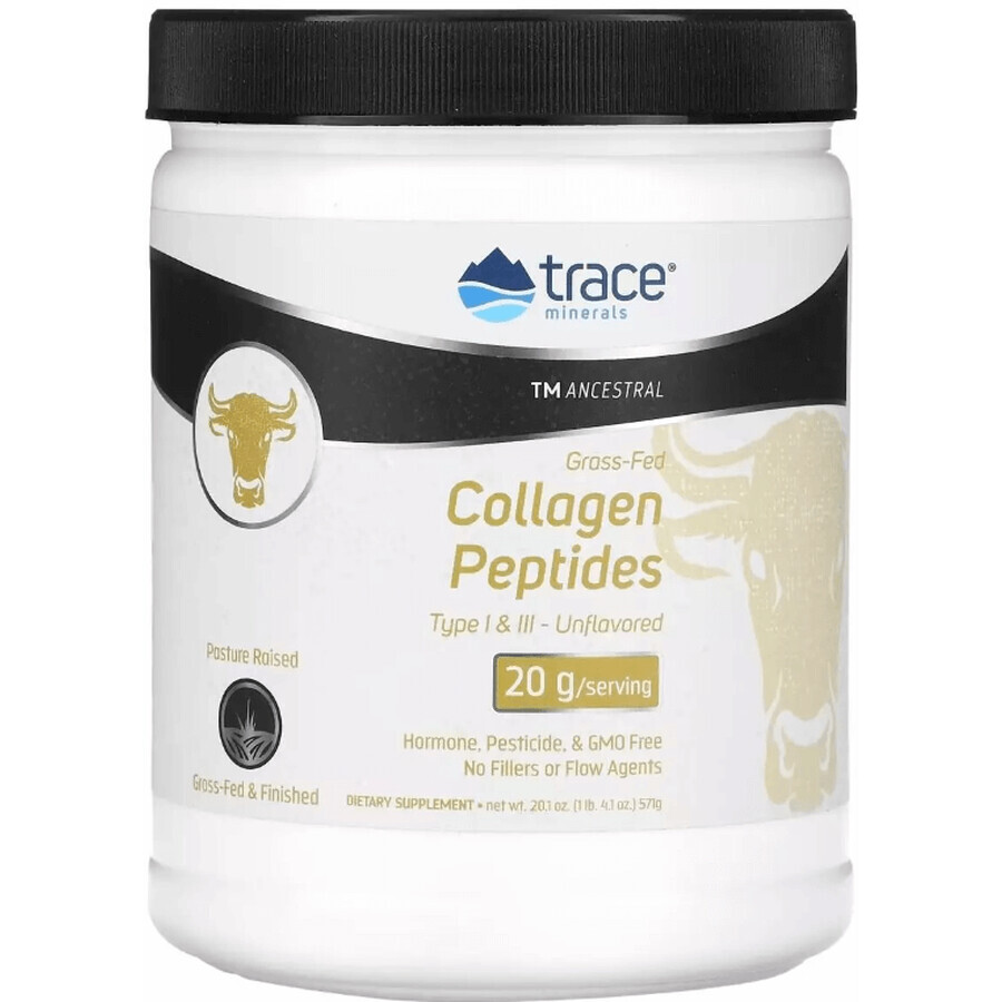 Колагенові пептиди, Grass-Fed Collagen Peptides, Trace Minerals, 571 г: ціни та характеристики