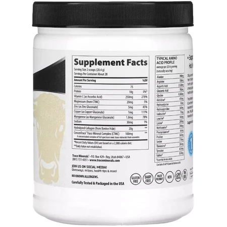 Коллагеновые пептиды, Grass-Fed Collagen Peptides, Trace Minerals, 571 г: цены и характеристики