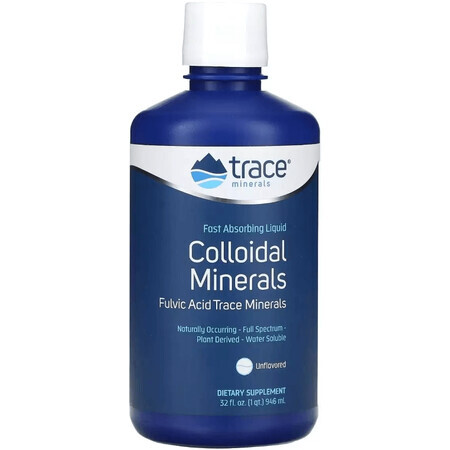 Колоїдні мінерали, без смаку, Collodial Minerals, Trace Minerals, 946 мл