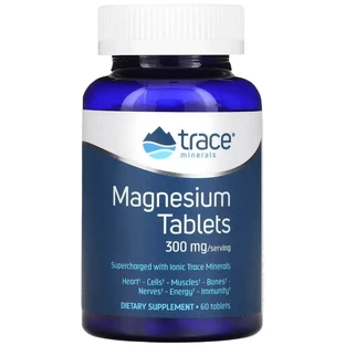 Магній, 300 мг, Magnesium, Trace Minerals, 60 таблеток