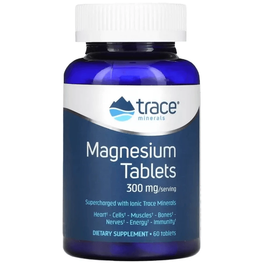 Магній, 300 мг, Magnesium, Trace Minerals, 60 таблеток: ціни та характеристики