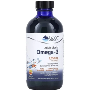 Омега-3, 2550 мг, вкус апельсина, Adult Liquid Omega-3, Trace Minerals, 237 мл