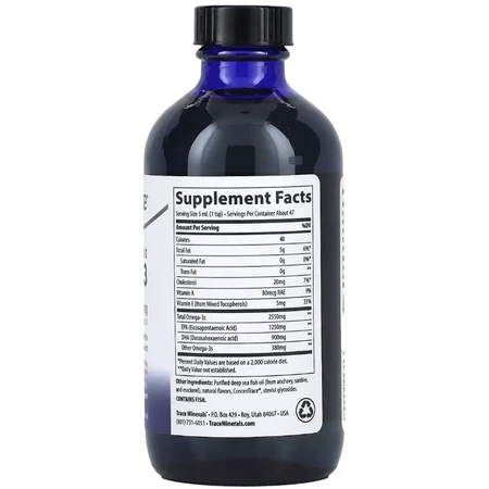Омега-3, 2550 мг, вкус апельсина, Adult Liquid Omega-3, Trace Minerals, 237 мл: цены и характеристики