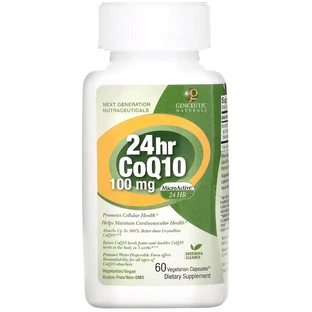 Коензим Q10, 100 мг, CoQ10, Genceutic Naturals, 60 вегетаріанських капсул