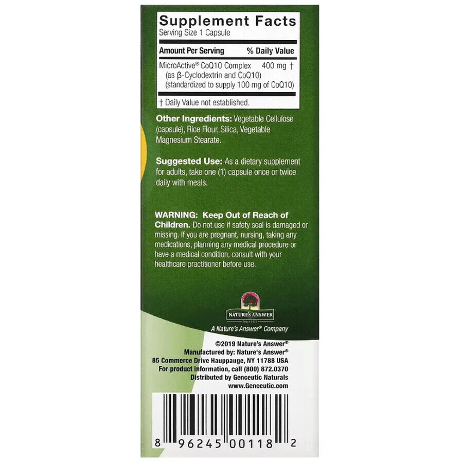 Коэнзим Q10, 100 мг, CoQ10, Genceutic Naturals, 60 вегетарианских капсул: цены и характеристики