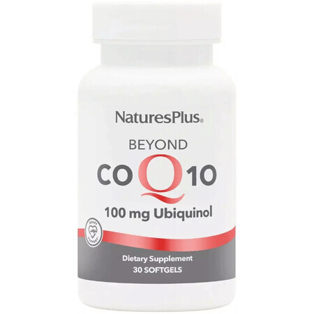 Коэнзим Q10, Убихинол, 100 мг, Beyond CoQ10, Natures Plus, 30 гелевых капсул