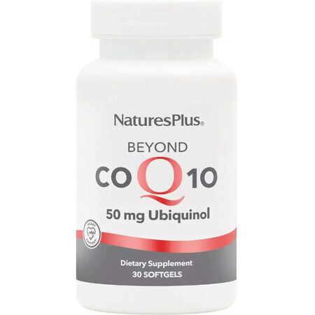Коэнзим Q10, Убихинол, 50 мг, Beyond CoQ10, Natures Plus, 30 гелевых капсул