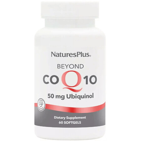 Коэнзим Q10, Убихинол, 50 мг, Beyond CoQ10, Natures Plus, 60 гелевых капсул