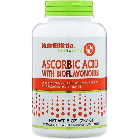 Аскорбінова кислота з біофлавоноїдами в порошку, Ascorbic Acid with Bioflavonoids, NutriBiotic, 227 г: ціни та характеристики