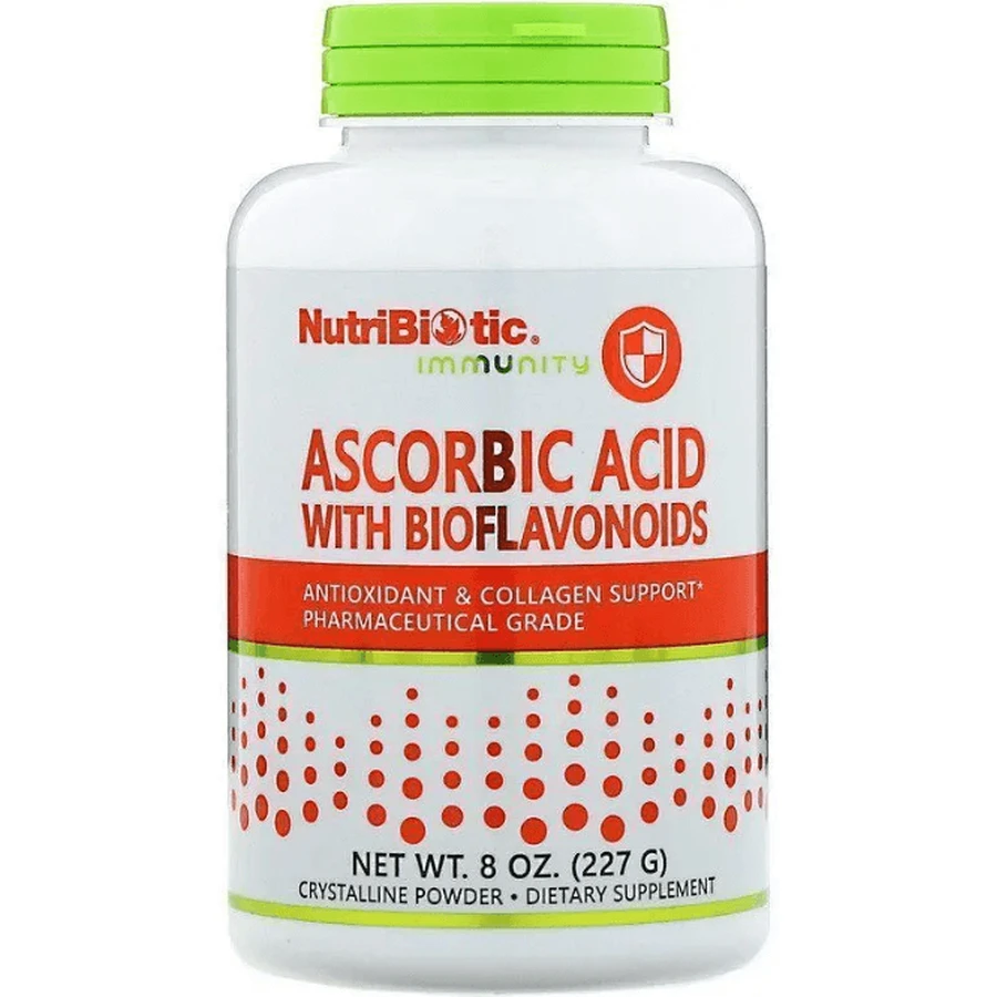Аскорбінова кислота з біофлавоноїдами в порошку, Ascorbic Acid with Bioflavonoids, NutriBiotic, 227 г: ціни та характеристики