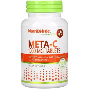 Буферизований вітамін С з метаболітами, 1000 мг, Meta-C, Immunity, NutriBiotic, 100 таблеток