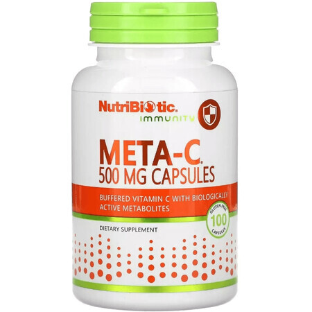 Буферизованный витамин С с метаболитами, 500 мг, Meta-C, Immunity, NutriBiotic, 100 капсул