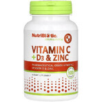 Вітамін C, D3 та цинк, Immunity, Vitamin C, D3 & Zinc, NutriBiotic, 100 капсул: ціни та характеристики