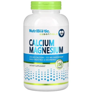 Кальцій та Магній, Calcium Magnesium, NutriBiotic, 250 капсул