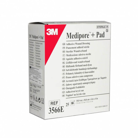 3m medipore+pad пов'язка адгезивна для закриття ран 10 см х 10 см №25