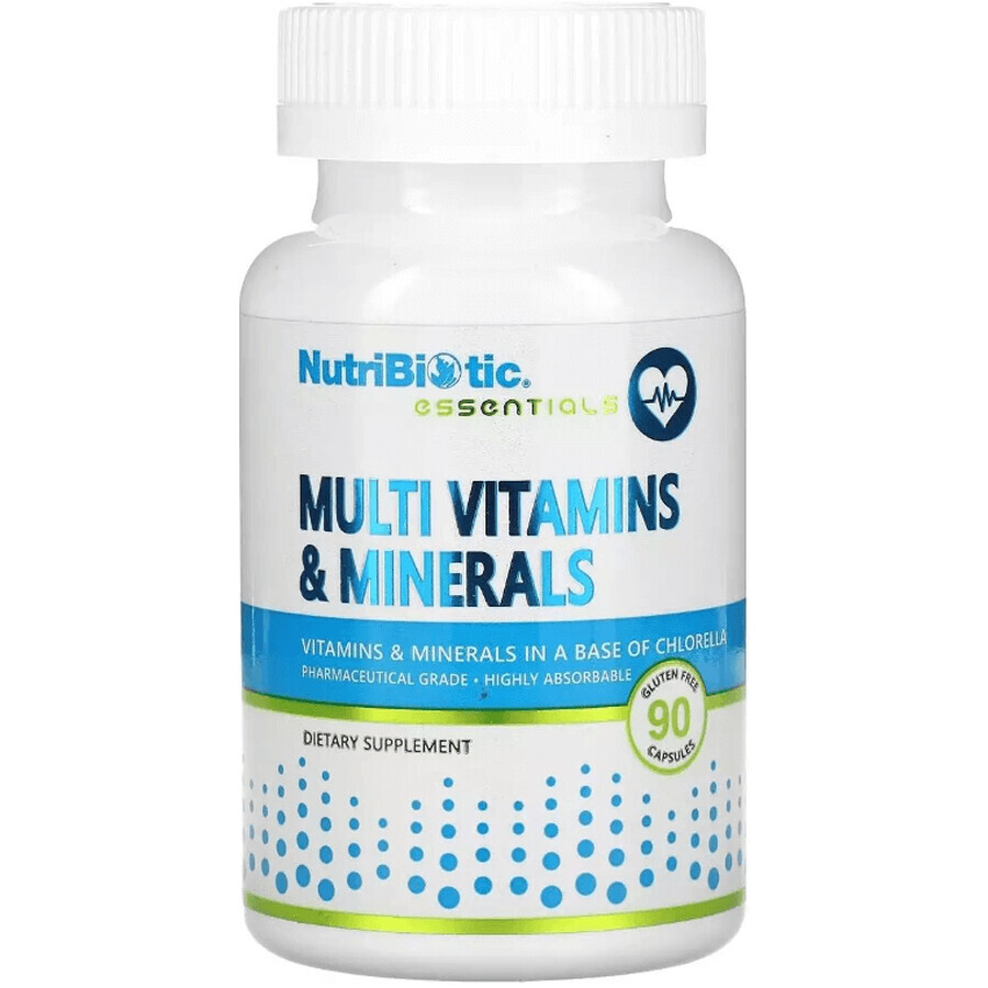 Мультивитамины и минералы, Essentials, Multi Vitamins & Minerals, NutriBiotic, 90 капсул: цены и характеристики
