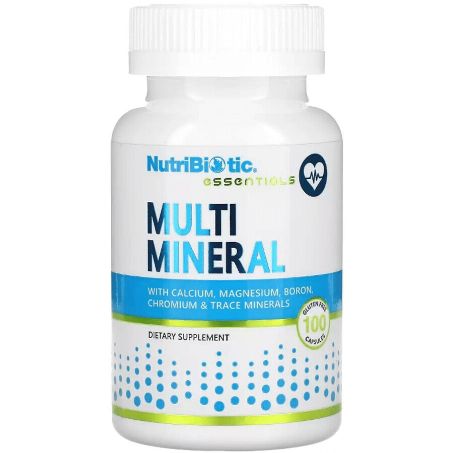 Мультиминералы, Essentials, Multi Mineral, NutriBiotic, 100 капсул: цены и характеристики