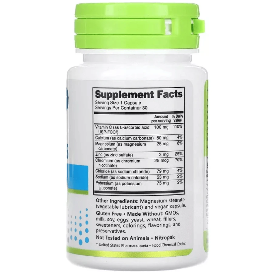 Незаменимые электролиты, Essential Electrolytes, NutriBiotic, 30 вегетарианских капсул: цены и характеристики