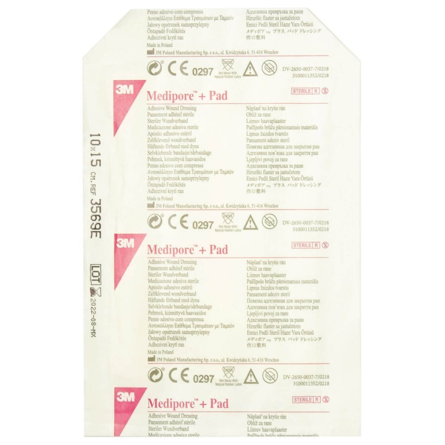 Повязка адгезивная для закрытия ран 3М Medipore+Pad, 3569E 10х15 см, 1 шт: цены и характеристики