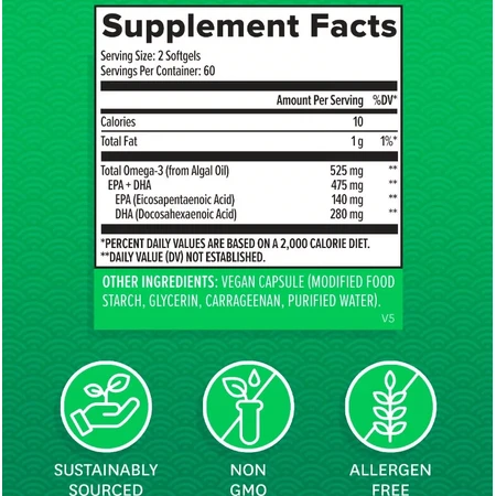 Омега-3 для веганів, Vegan Omega-3, Zenwise, 120 гелевих капсул: ціни та характеристики
