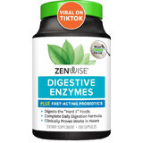 Пищеварительные ферменты и быстродействующие пробиотики, Digestive Enzymes with Probiotics, Zenwise, 100 капсул