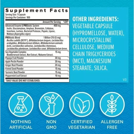 Травні ферменти та швидкодіючі пробіотики, Digestive Enzymes with Probiotics, Zenwise, 100 капсул: ціни та характеристики