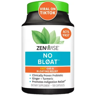 Устранение вздутия живота и газообразования, NO BLOAT, Zenwise, 100 капсул