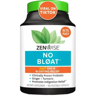 Усунення здуття живота та газоутворення, NO BLOAT, Zenwise, 160 капсул