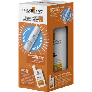 Набір La Roche-Posay Флюїд для обличчя Антеліос сонцезахисний для чутливої шкіри SPF50+ 50 мл + Вода термальна 50 мл