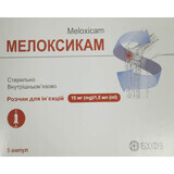Мелоксикам раствор для инъекций 15 мг/1,5 мл в ампулах по 1,5 мл №5