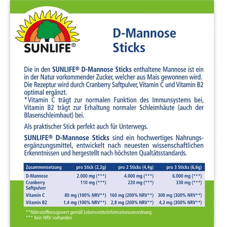 D-Mannose Sunlife Д-маноза Санлайф саше по 2.2 г, №20: цены и характеристики