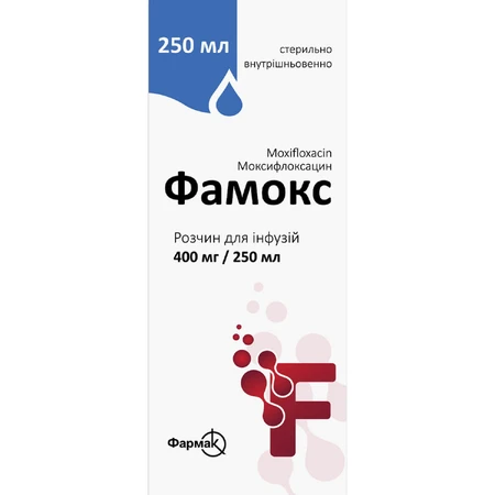 Фамокс розчин для інфузій по 400 мг/250 мл флакон 250 мл 1 шт : ціни та характеристики