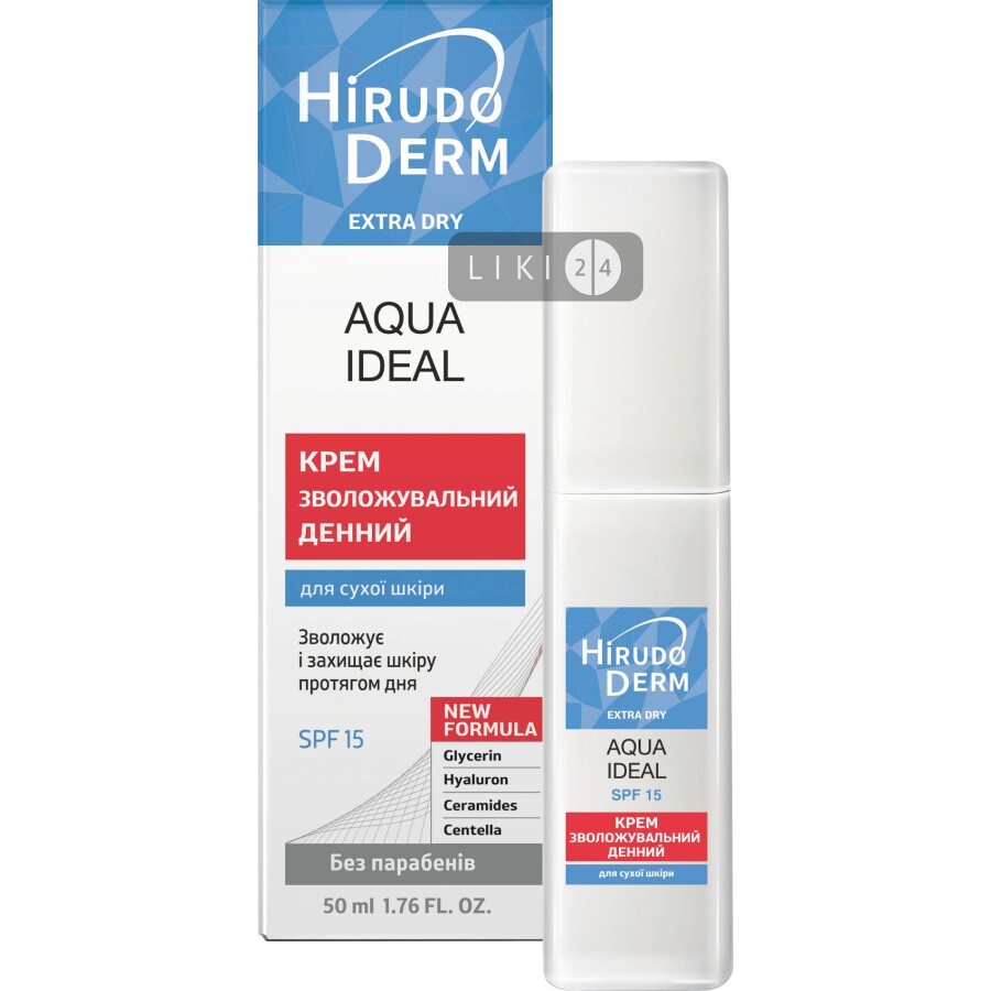 Крем для обличчя Біокон Aqua Hirudo Derm Extra Dry Ideal Зволожуючий денний, 50 мл: ціни та характеристики