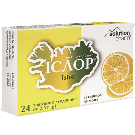 Ислор леденцы травяные Solution Pharm со вкусом лимона №24