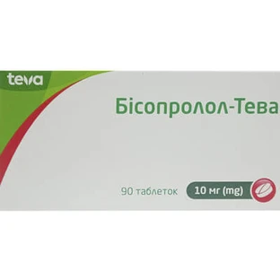 Бисопролол-Тева таблетки по 10 мг №90