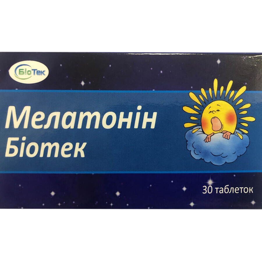 Мелатонін Біотек 3 мг таблетки №30: ціни та характеристики