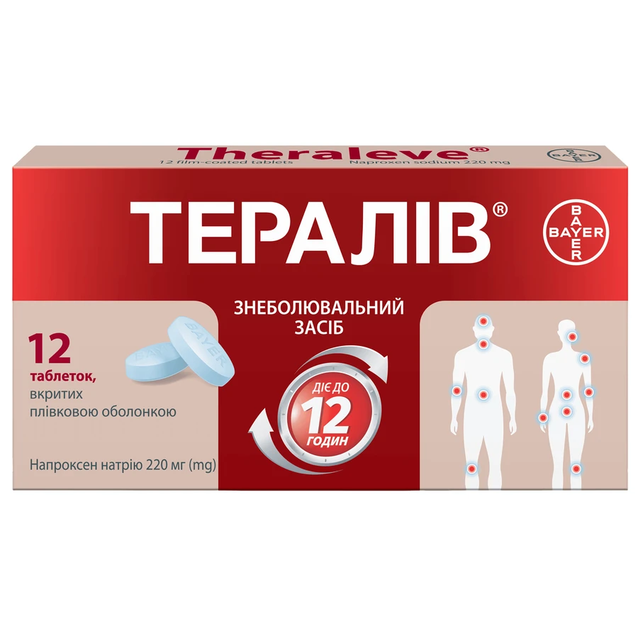 Тералив 220 мг таблетки, покрытые пленочной оболочкой, блистер, №12: цены и характеристики