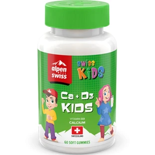 Вітаміни желейні Swiss Kids Кальцій + Д3 з полуничним смаком №60
