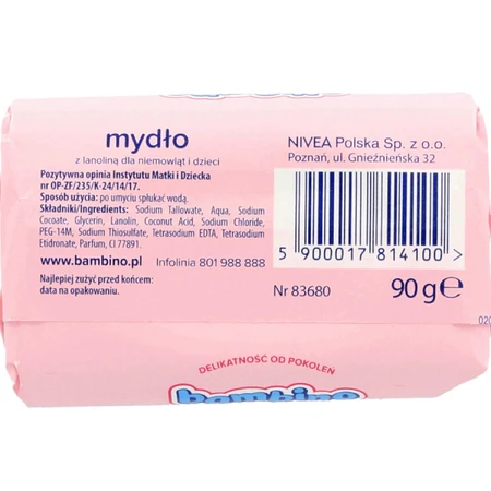 Мило дитяче Bambino (Бамбіно) 90 г: ціни та характеристики