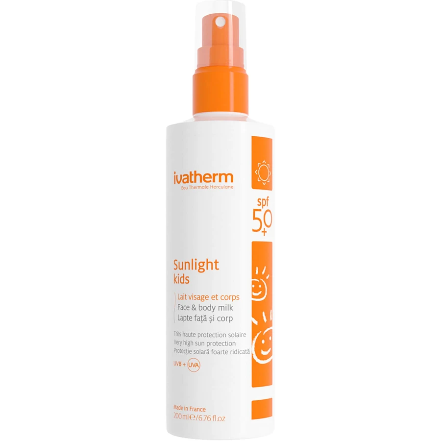 Молочко для лица и тела Ivatherm Sunlight Kids солнцезащитное детское SPF 50+ 200 мл : цены и характеристики