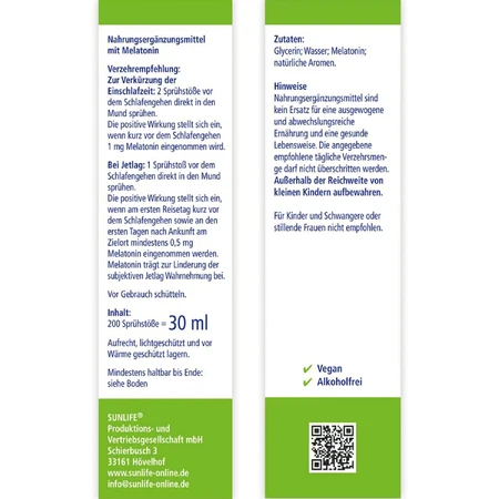 Витамины Sunlife Melatonin Spray Мелатонин спрей флакон 30 мл: цены и характеристики
