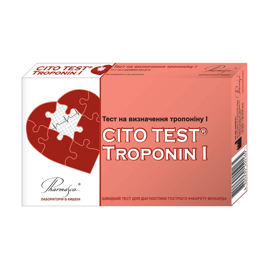 Cito Test Troponin I тест для определения тропонина в цельной крови, сыворотке и плазме : цены и характеристики